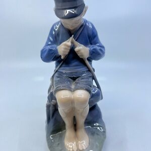 Royal Copenhagen Figurine Denmark Boy Whittling a Stick #905